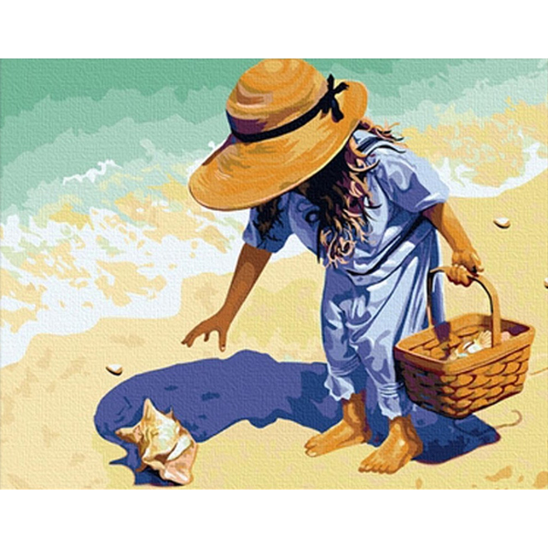 Картина по номерам Люди на картинах - Дівчинка з мушлею