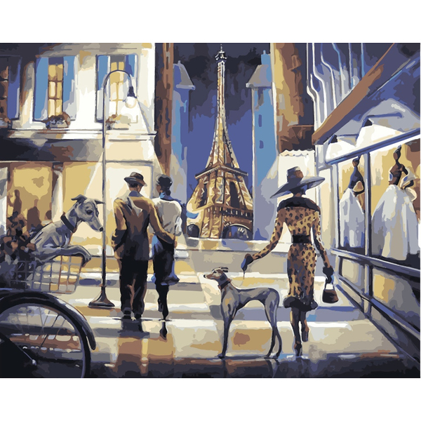 Картина по номерам Города - Прогулянка по вечірньому Парижу