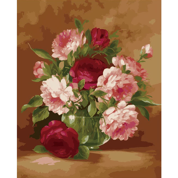Картина по номерам Квіти - Яскраві піони
