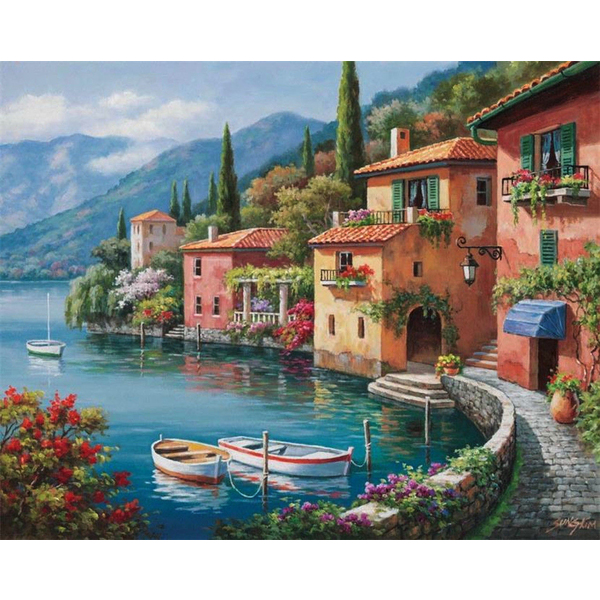 Картина по номерам Природа - Утро на берегу озера