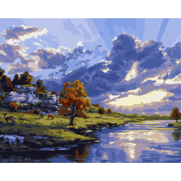 Картина по номерам Пейзажі - Сквозь облака