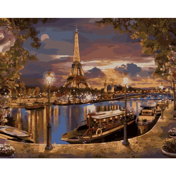 Картина по номерам Города - Вечірній Париж