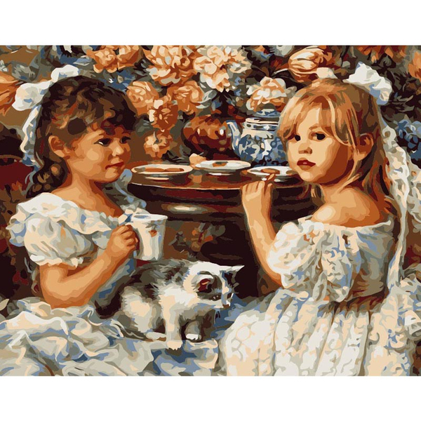 Картина по номерам Діти та ангели - Дві дівчинки