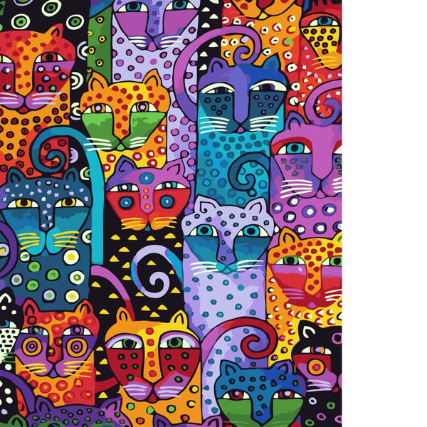 Картина по номерам Тварини, птахи та риби - Цветные коты