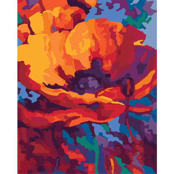 Картина по номерам Квіти - Яскравий мак