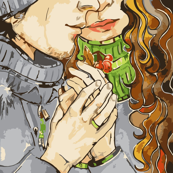 Картина по номерам Люди на картинах - Любовь 40x40см