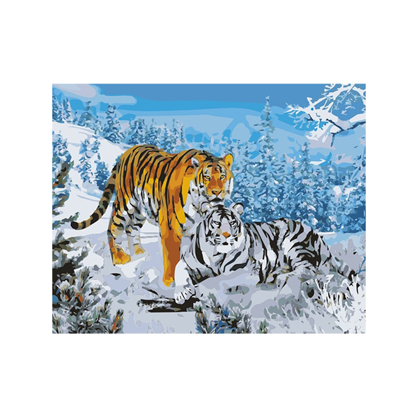 Картина по номерам Тварини, птахи та риби - Два тигра