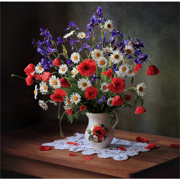 Картина по номерам Квіти - Яскравий букет