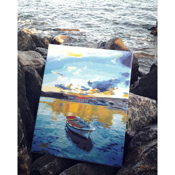 Картина по номерам Кораблі, автомобілі та літаки - Озеро на світанку