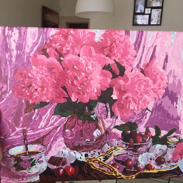 Картина по номерам Квіти - Півонії