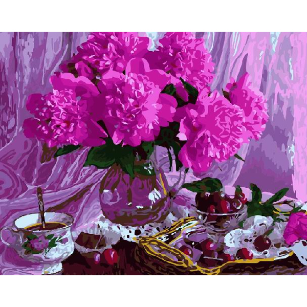 Картина по номерам Квіти - Півонії