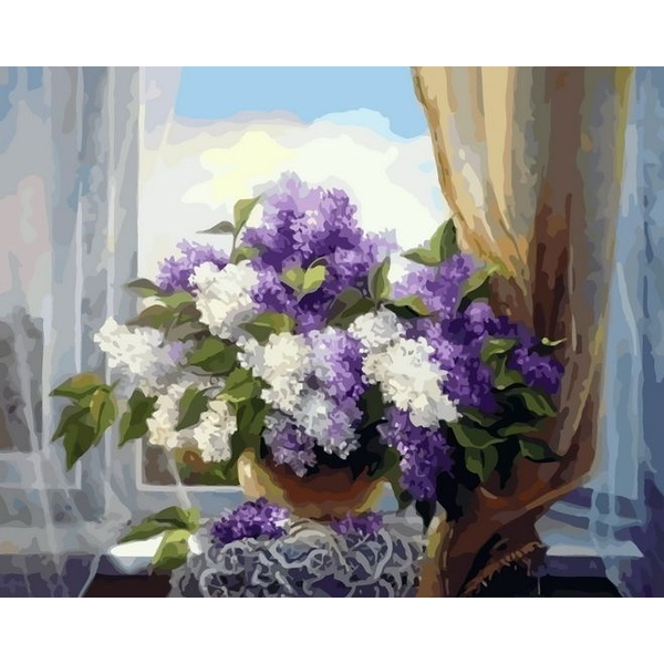 Картина по номерам Квіти - Сирень у окна