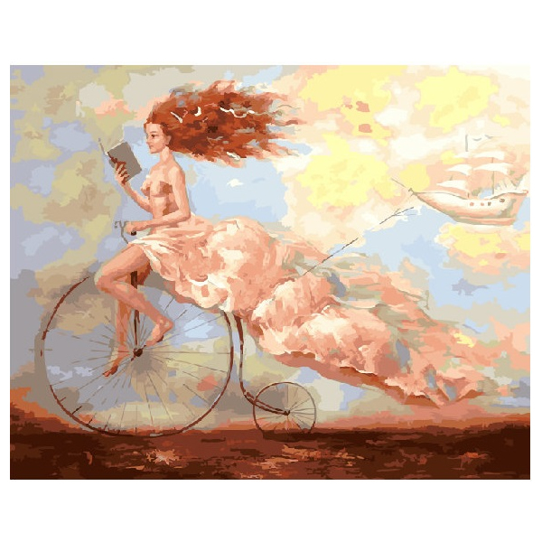 Картина по номерам Люди на картинах - Чтение в облаках
