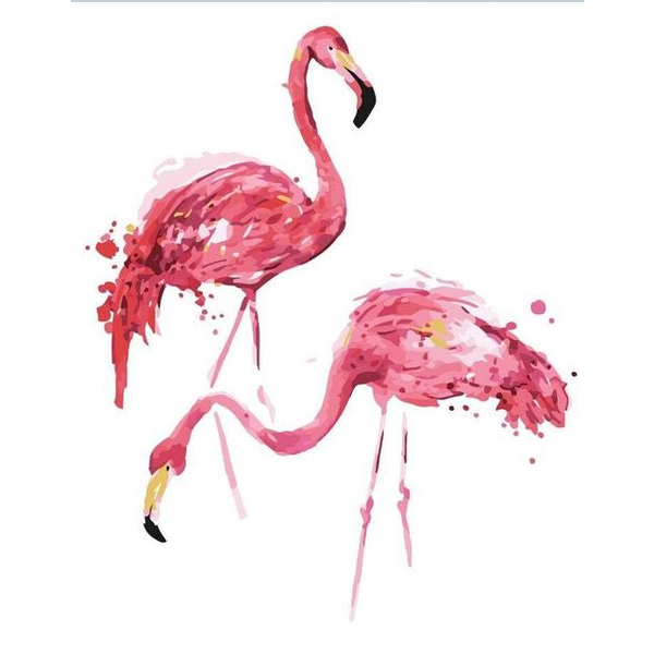 Картина по номерам Тварини, птахи та риби - Пара фламінго
