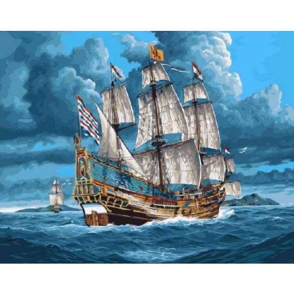 Картина по номерам Кораблі, автомобілі та літаки - На блакитних хвилях