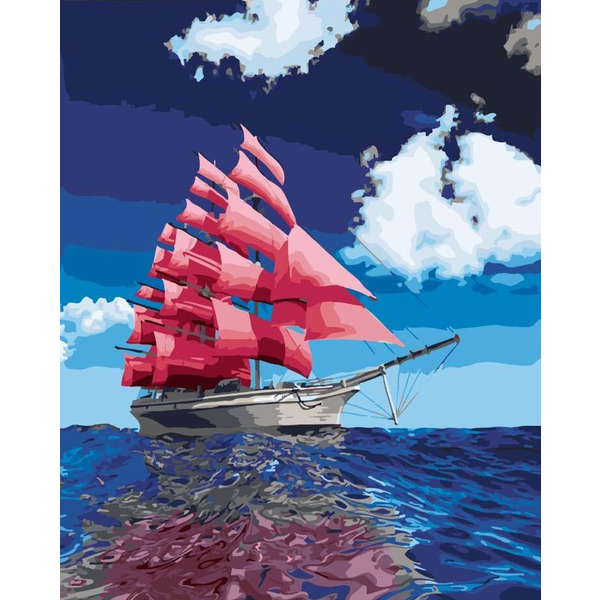Картина по номерам Кораблі, автомобілі та літаки - Багряні вітрила