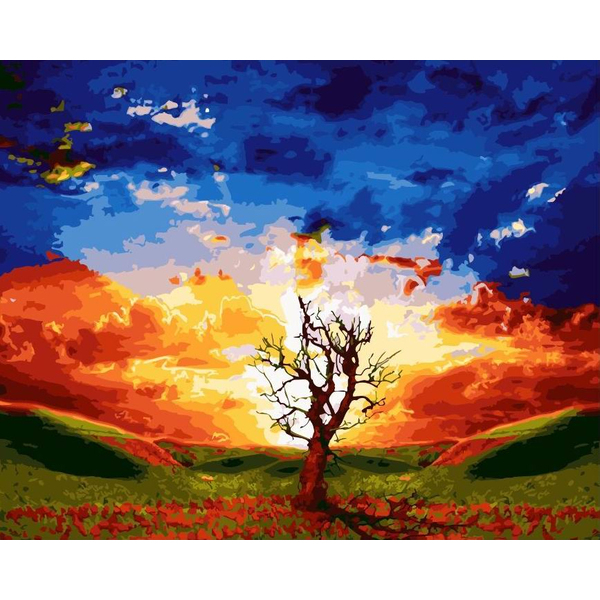 Картина по номерам Пейзажі - Пламенное небо
