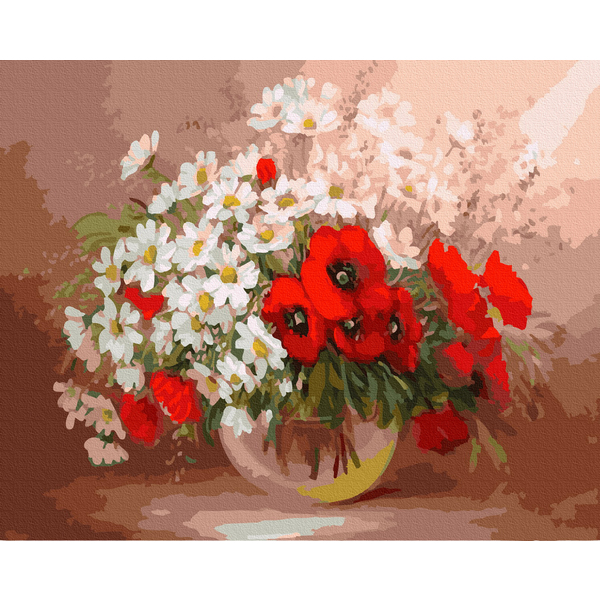 Картина по номерам Квіти - Букет із житнього поля