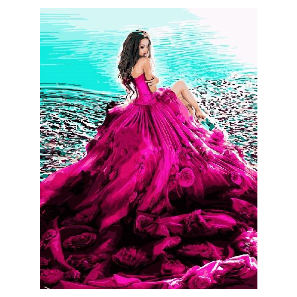 Картина по номерам Люди на картинах - Дівчина в повітряній сукні