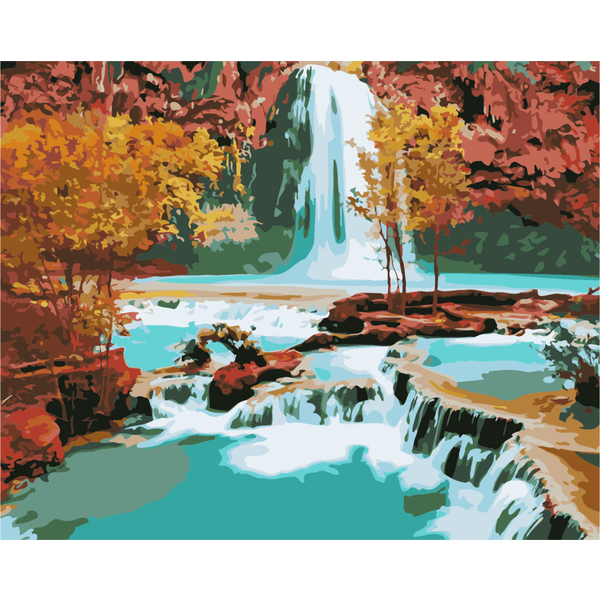 Картина по номерам Пейзажі - Водоспад