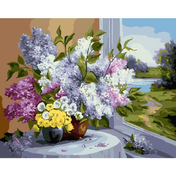 Картина по номерам Квіти - Цветущая Сирень