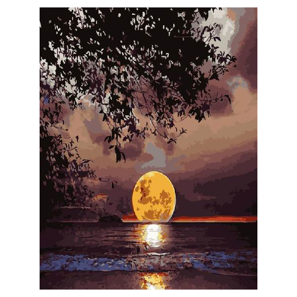 Картина по номерам Кораблі, автомобілі та літаки - Захід сонця