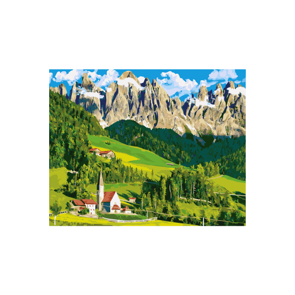 Картина по номерам Пейзажі - Будинок в Альпах