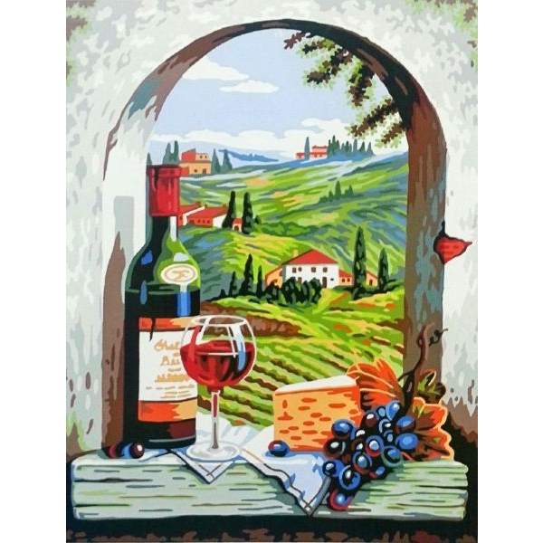 Картина по номерам Квіти - Вино и фрукты