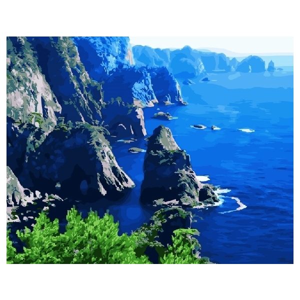 Картина по номерам Природа - Морские скалы яркие