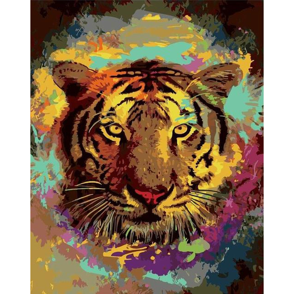 Картина по номерам Поп Арт - Барвистий тигр
