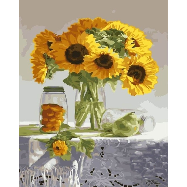 Картина по номерам Квіти - Букет соняшників