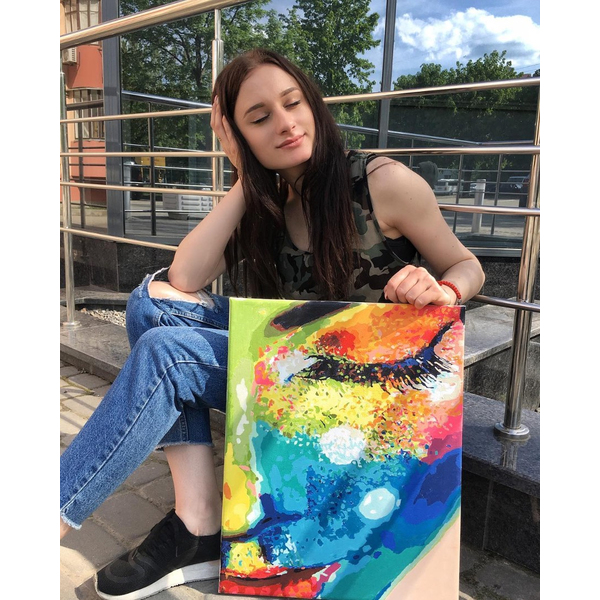 Картина по номерам Поп Арт - Жінка в фарбах