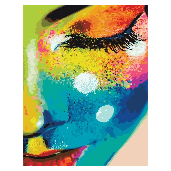 Картина по номерам Поп Арт - Жінка в фарбах