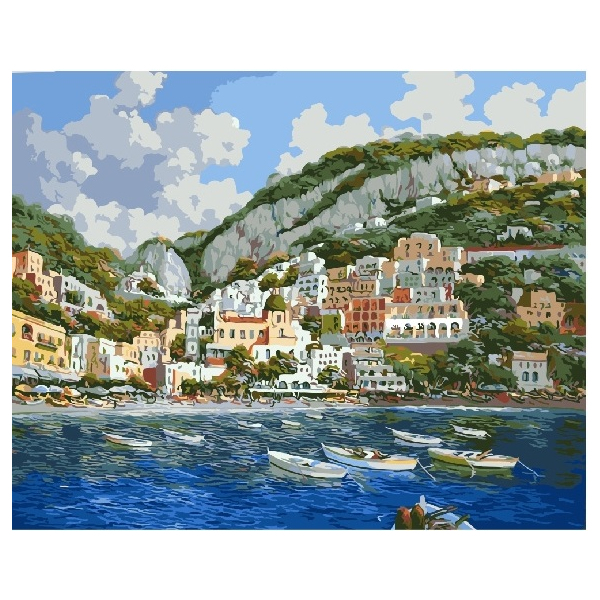 Картина по номерам Люди на картинах - Прибережный городок