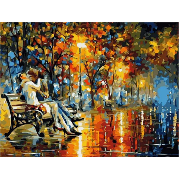 Картина по номерам Романтика - Осінній поцілунок