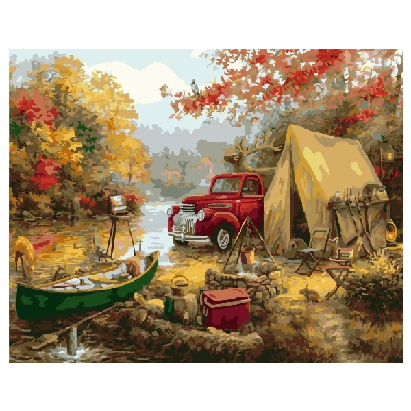 Картина по номерам Пейзажі - Відпочинок в лісі