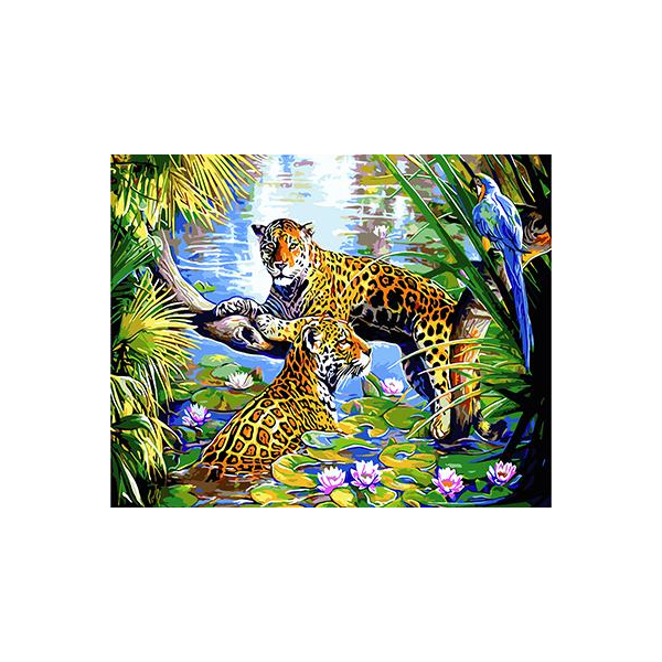 Картина по номерам Тварини, птахи та риби - Тигры в джунглях