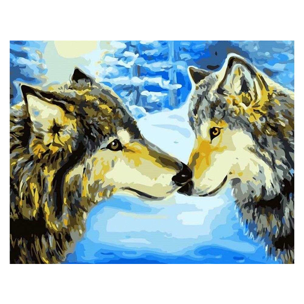 Картина по номерам Тварини, птахи та риби - Пара волков