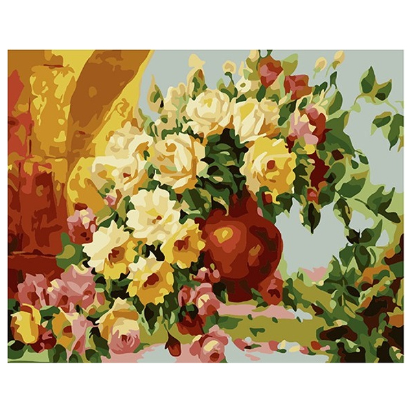 Картина по номерам Квіти - Квіти у вазі на столі
