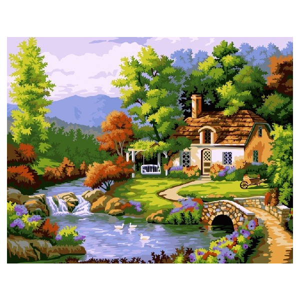 Картина по номерам Пейзажі - Лесной дом