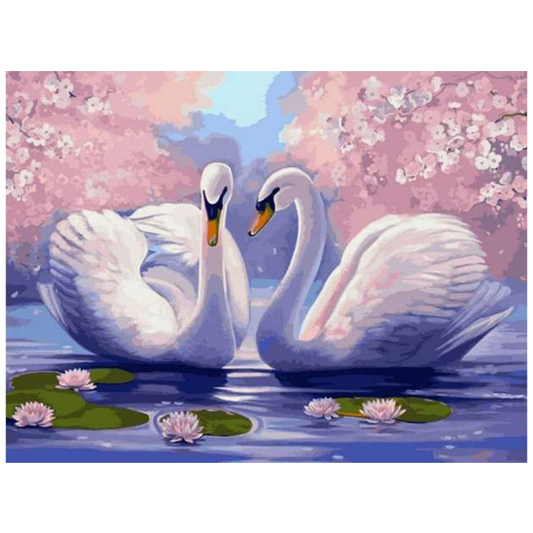 Картина по номерам Тварини, птахи та риби - Лебедина любов