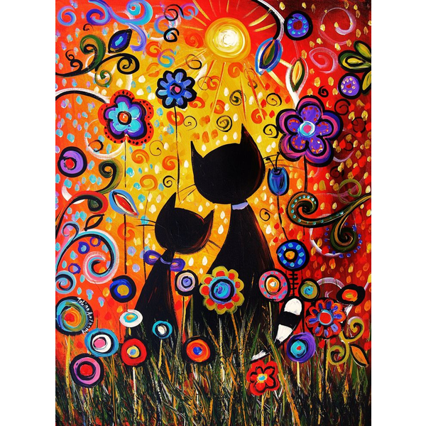 Картина по номерам Тварини, птахи та риби - Весенние коты