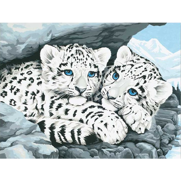 Картина по номерам Тварини, птахи та риби - Белые амурские тигры