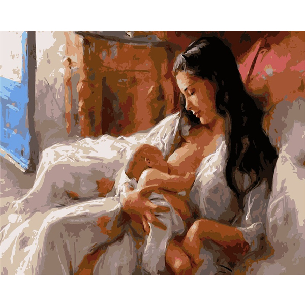 Картина по номерам Люди на картинах - Мать с ребенком