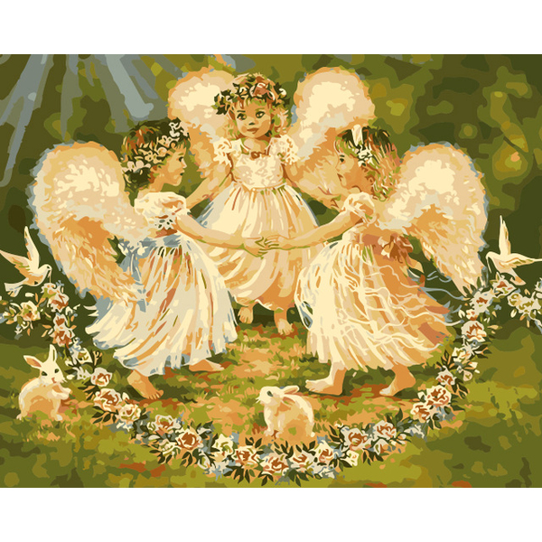 Картина по номерам Діти та ангели - Ангели в танці