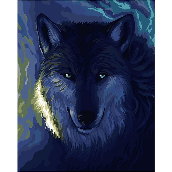 Картина по номерам Тварини, птахи та риби - Волк во тьме