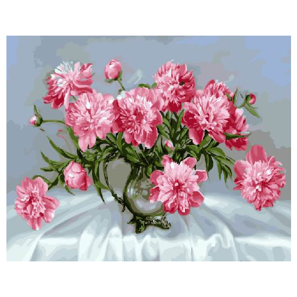 Картина по номерам Квіти - Рожеві піони