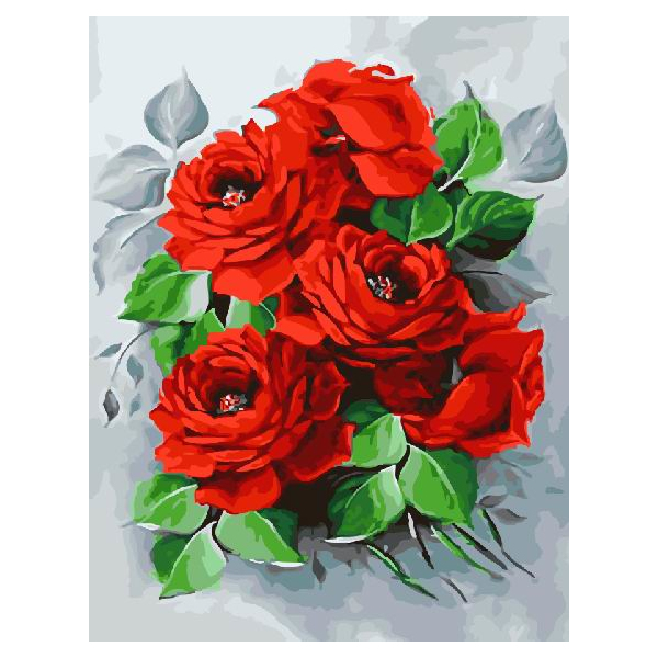 Картина по номерам Квіти - Алые розы