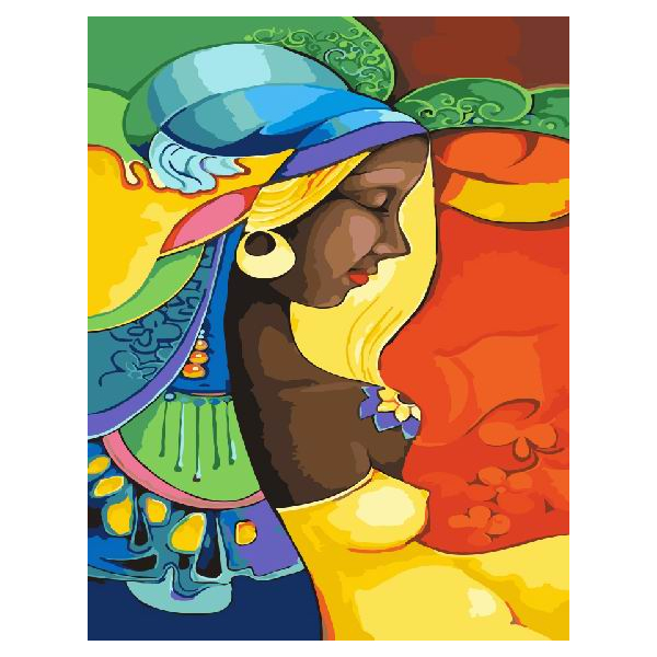 Картина по номерам Люди на картинах - Красочная Африканка