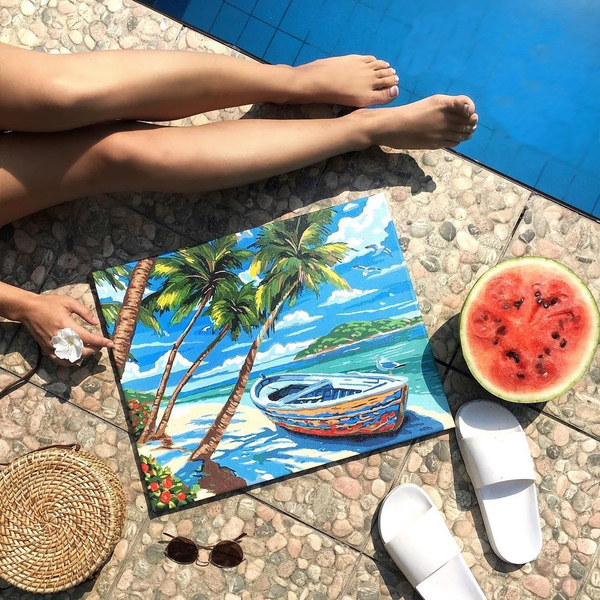 Картина по номерам Кораблі, автомобілі та літаки - Райський острів